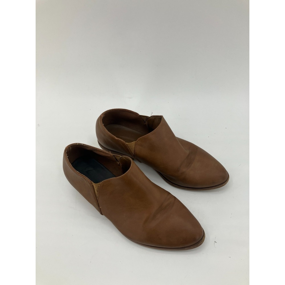 Woolworths Boots Womens US 6 Brown Leather Almond Toe Block Heel Chelsea Booties